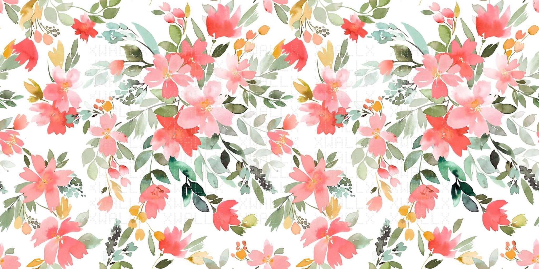 Watercolor Bloom Arch Wall Mural