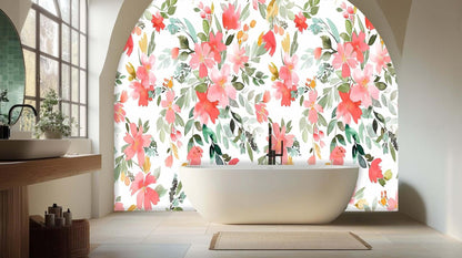 Watercolor Bloom Arch wall mural - XWALLX
