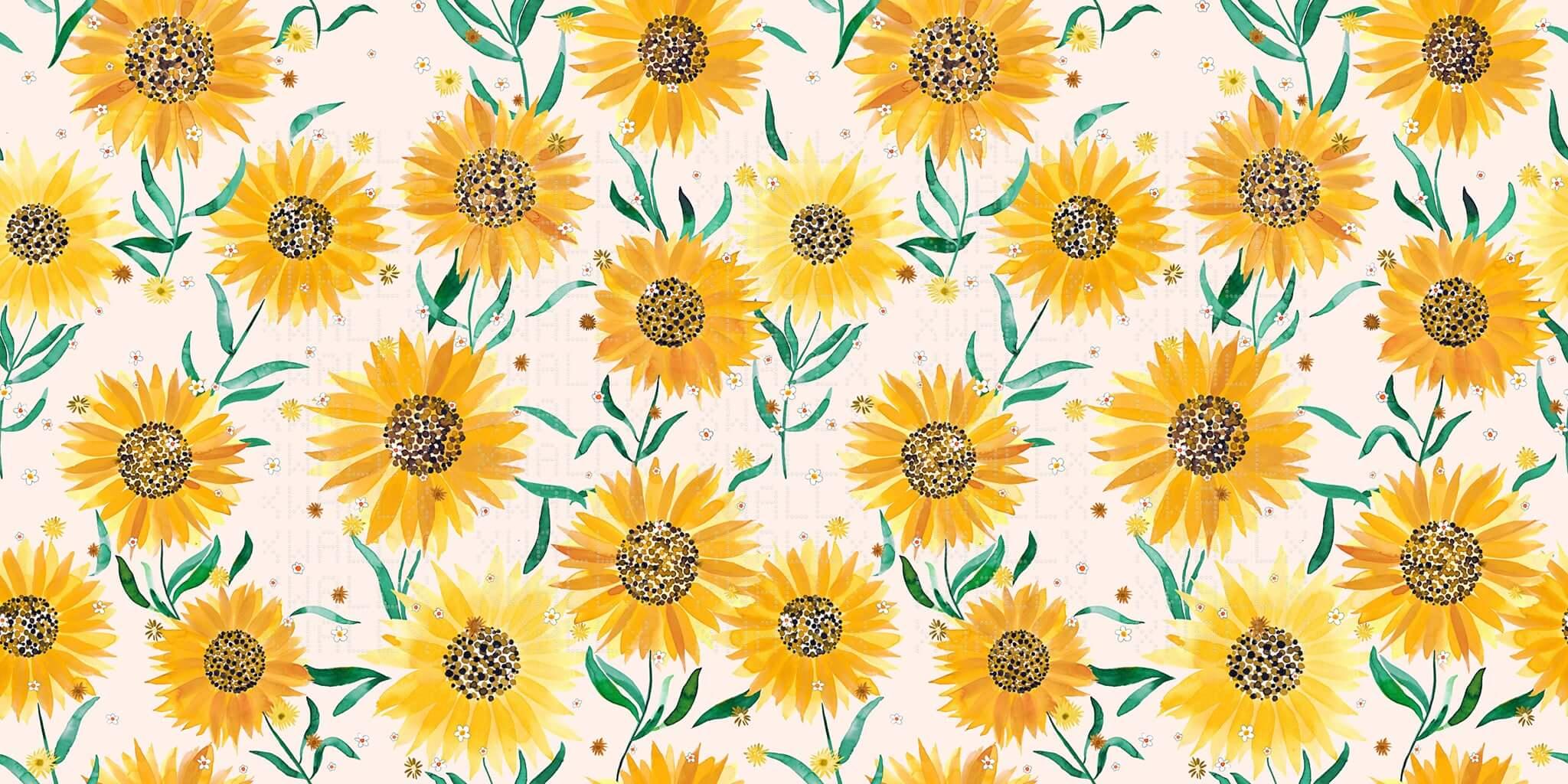Golden Sunflower Bloom Wall Mural