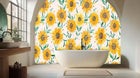 Golden Yellow Sunflower Bloom wall mural 