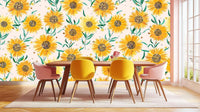 Golden Sunflower Bloom wallpaper mural - XWALLX