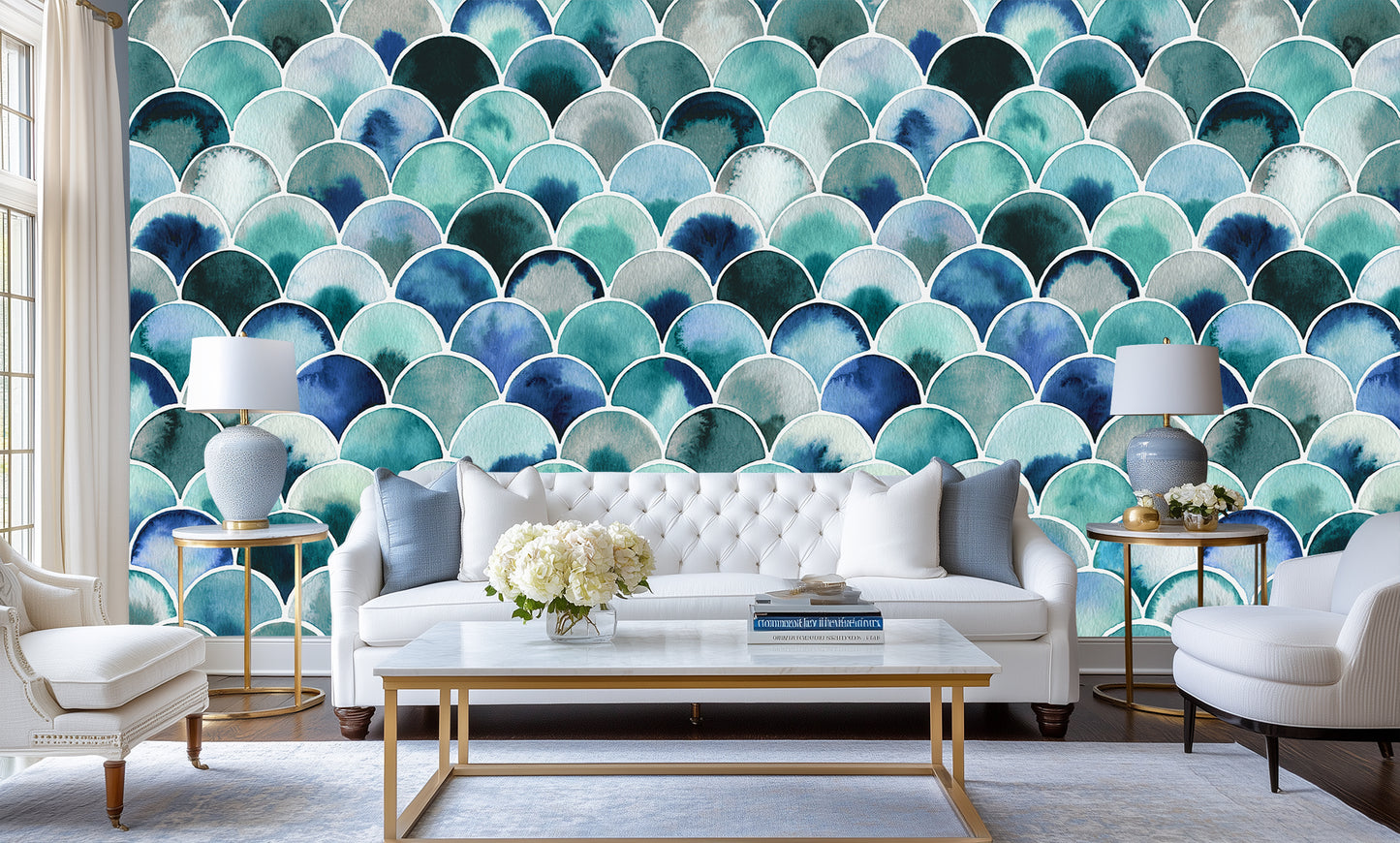 Aqua Wave Scallop wall decor - XWALLX