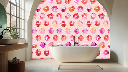 Watercolor Kiss Lips wall mural - XWALLX