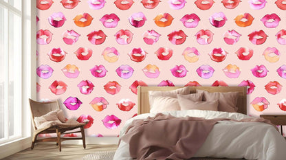 Watercolor Kiss Lips wall art - XWALLX