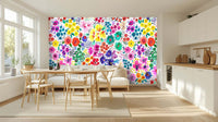 Vibrant Floral Explosion wall mural Mural wallpaper - XWALLX