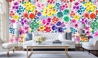Vibrant Floral Explosion wall mural Mural wall decor - XWALLX