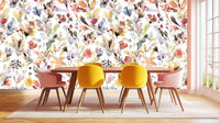 Whimsical Floral Watercolor wallpaper mural - XWALLX