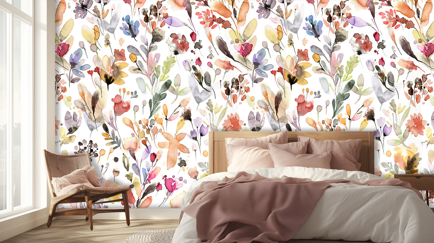 Whimsical Floral Watercolor wall art - XWALLX