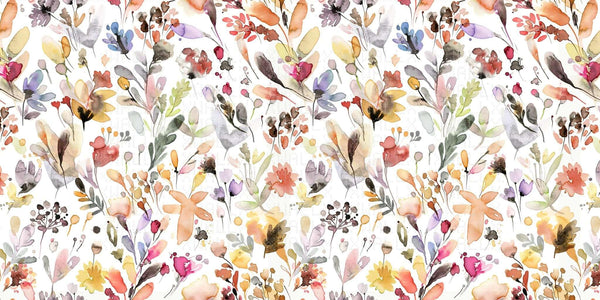 Şakacı Floral Suluboya Duvar Posteri - Sample