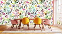 Vibrant Floral Watercolor wallpaper mural - XWALLX