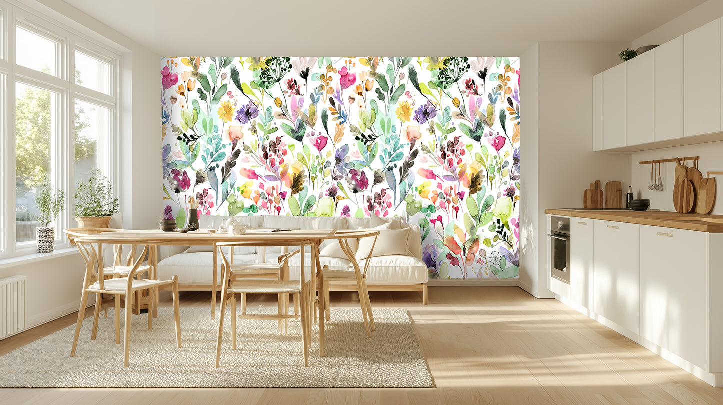 Vibrant Floral Watercolor wallpaper - XWALLX