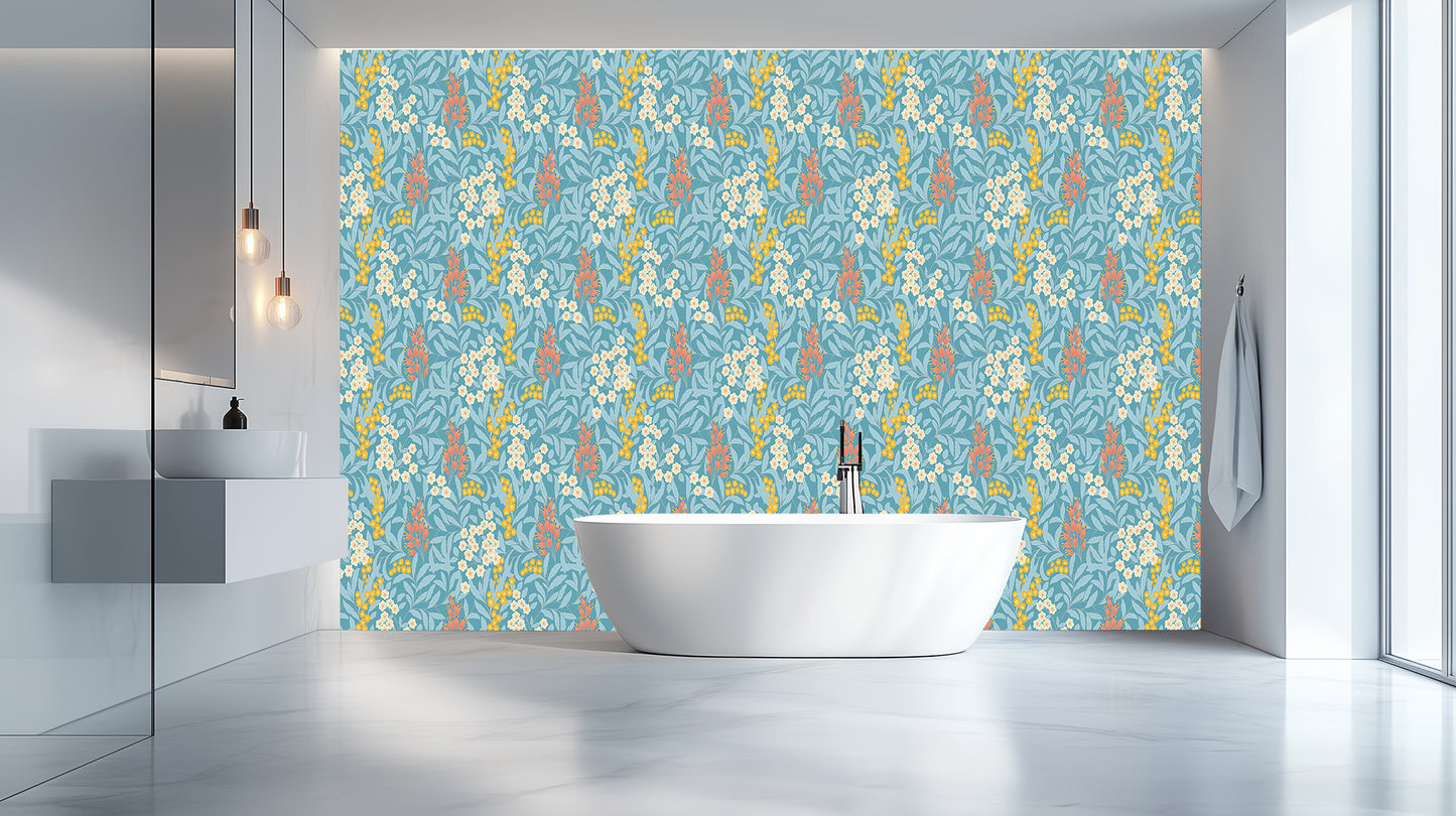 Flowing Botanical Bloom wallpaper mural - XWALLX