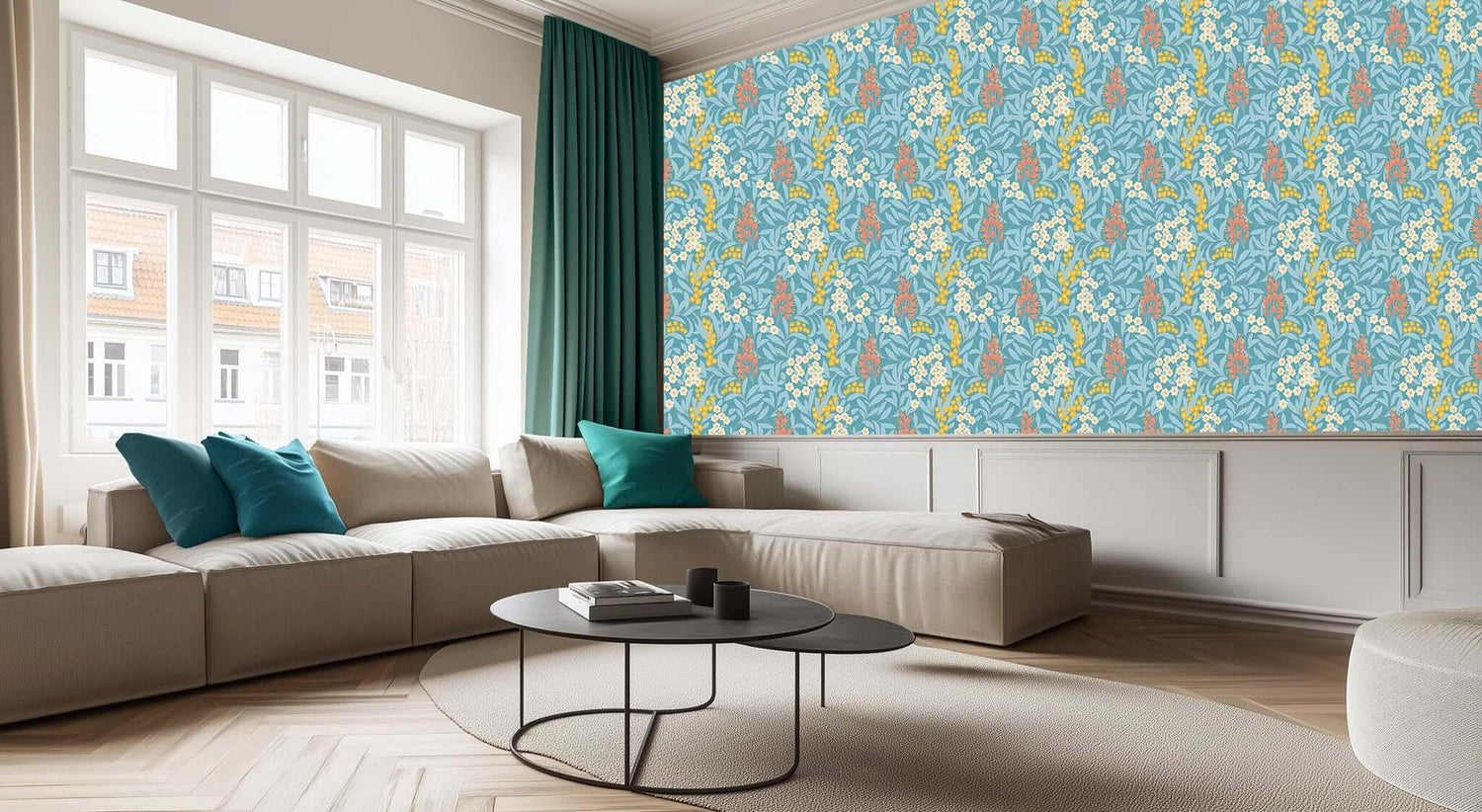 Flowing Botanical Bloom wallcovering - XWALLX