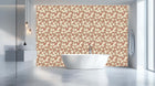 Cream beige floral wallpaper mural with soft natural blossoms