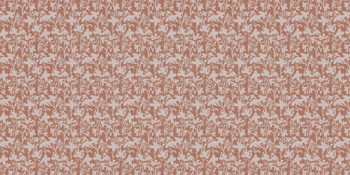 Terracotta Bloom Silhouette wall mural - XWALLX