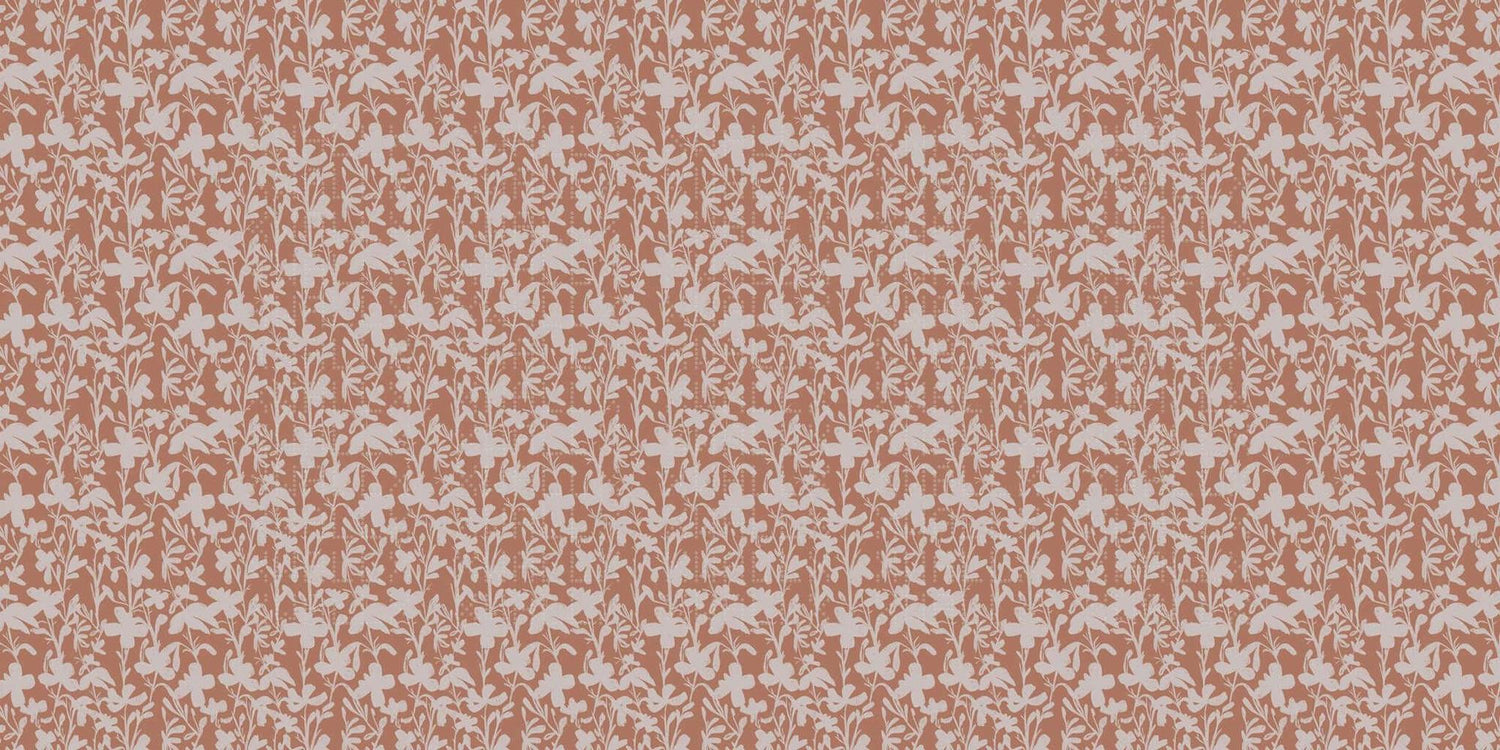 Terracotta Bloom Silhouette wall mural - XWALLX