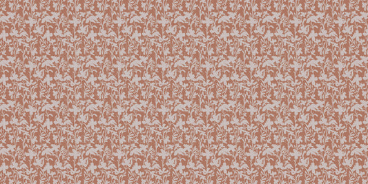 Terracotta Bloom Silhouette wall mural - XWALLX