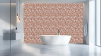 warm copper Bloom earth tones Silhouette orange wallpaper mural red