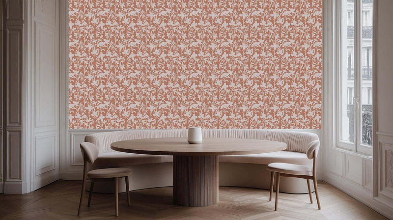 Terracotta Bloom Silhouette duvar sanatı - XWALLX