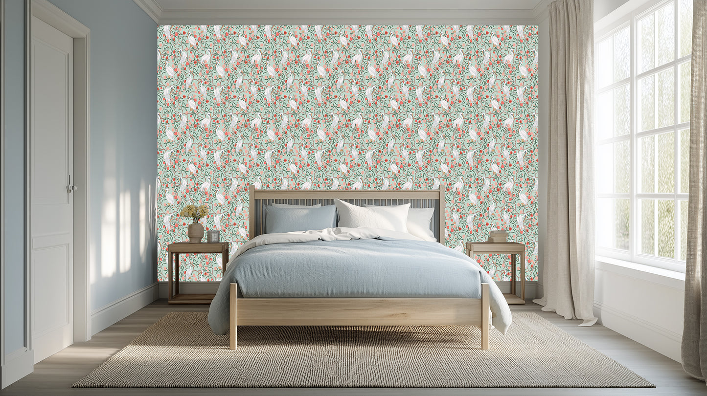 Graceful Egret Botanical wallpaper - XWALLX