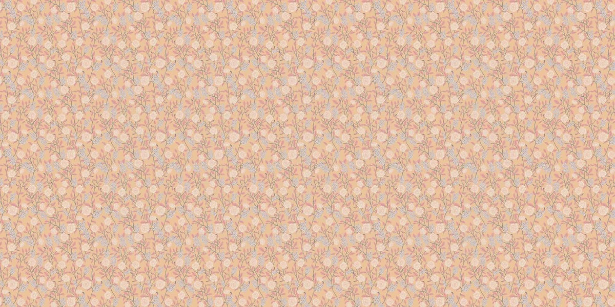 Blush Rose & Berry Vine wall mural - XWALLX