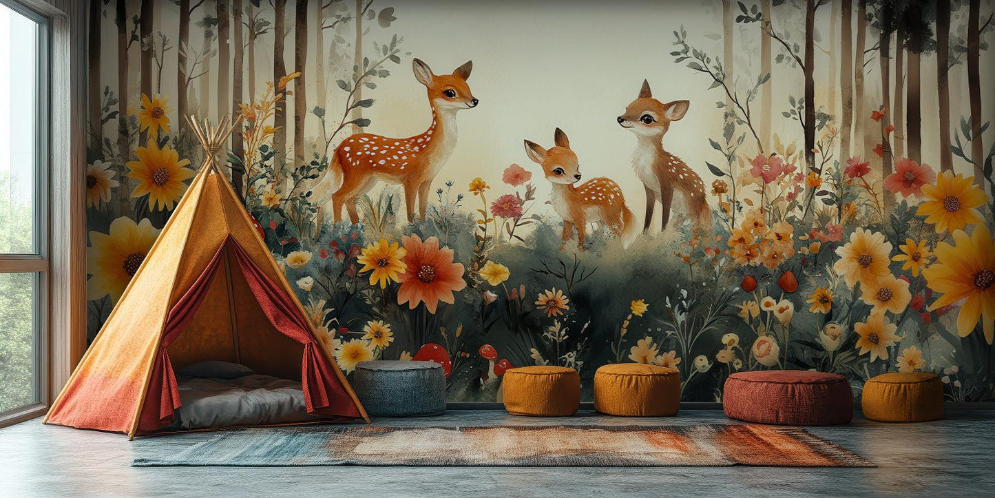 Deer and Fawn wall mural - XWALLX