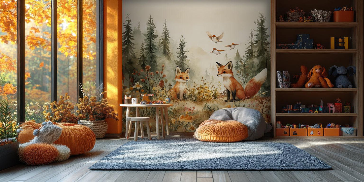 Foxs and Birds wall art - XWALLX