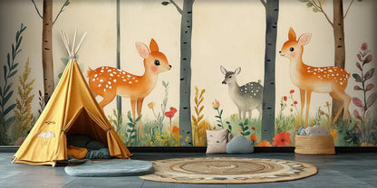 Charming Deer Woodland wallpaper - XWALLX