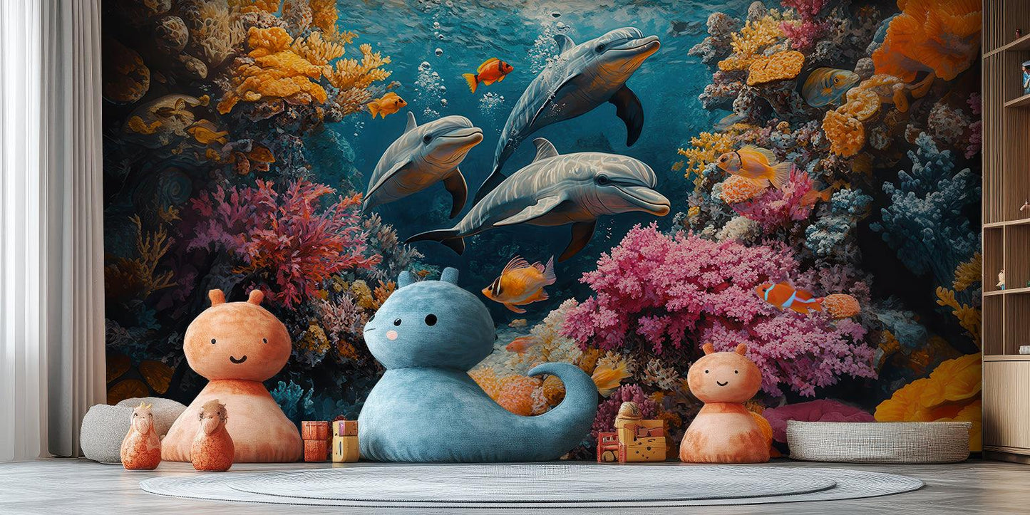 Dolphin Reef wall mural - XWALLX