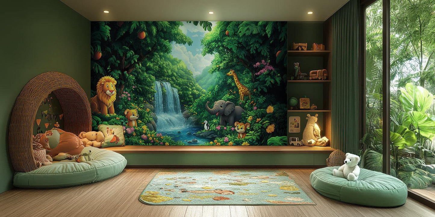 Sweet Jungle Animals wall mural - XWALLX