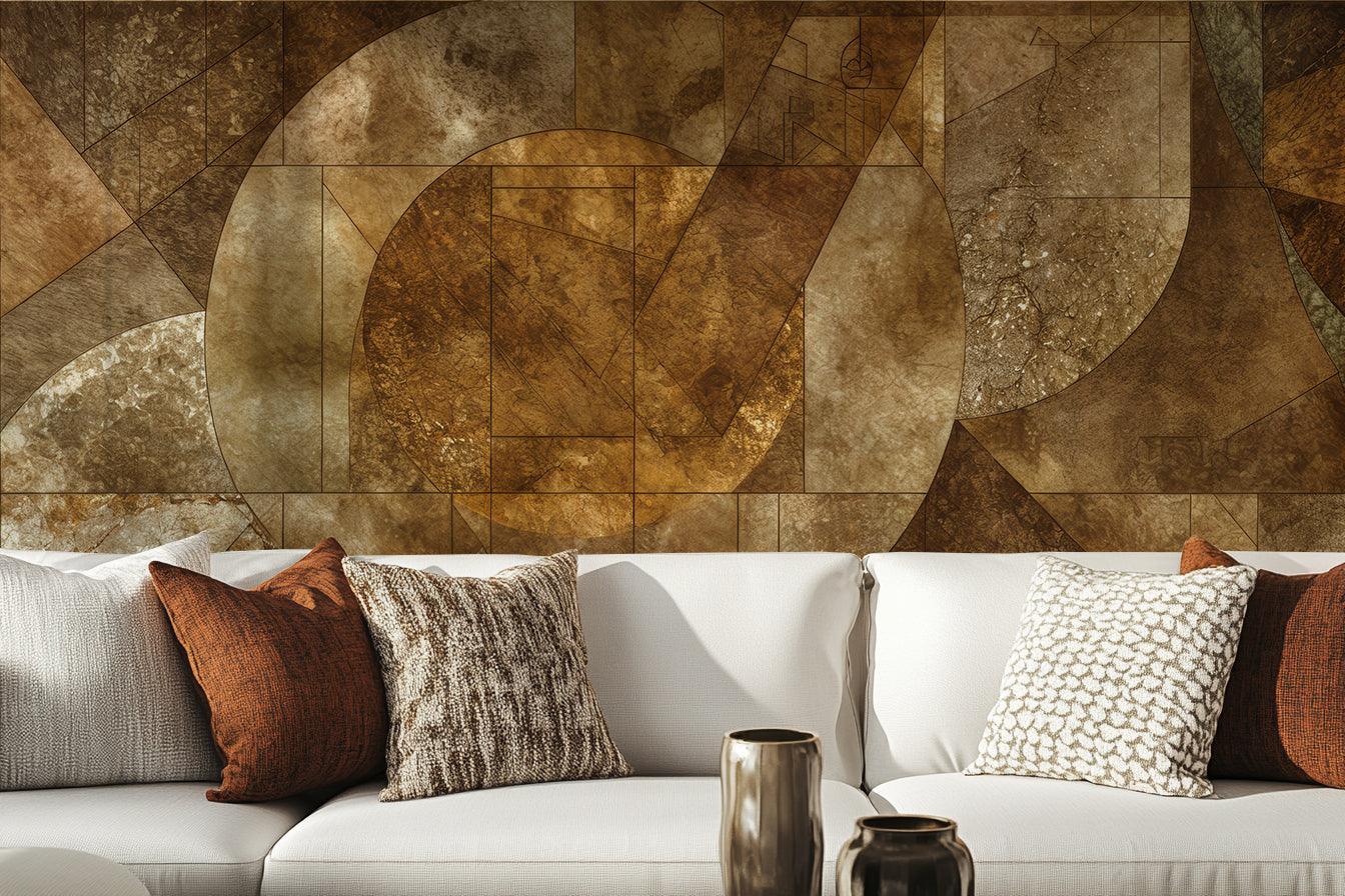 Abstract Brown & Gold wallpaper mural - XWALLX