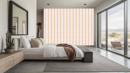 Elegant Coral Striped wallpaper mural - XWALLX