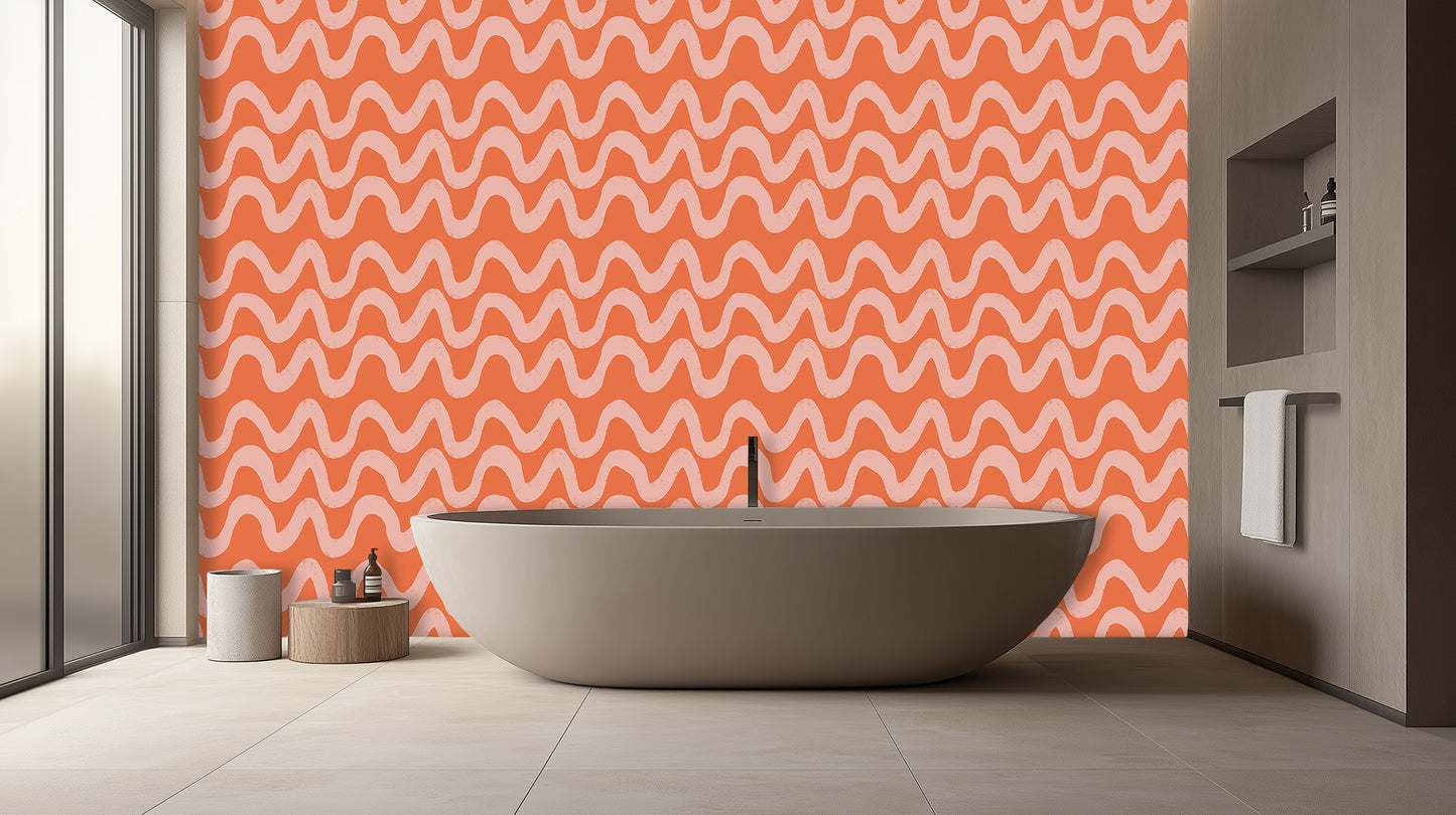 Waves of Warmth Abstract wallpaper mural - XWALLX
