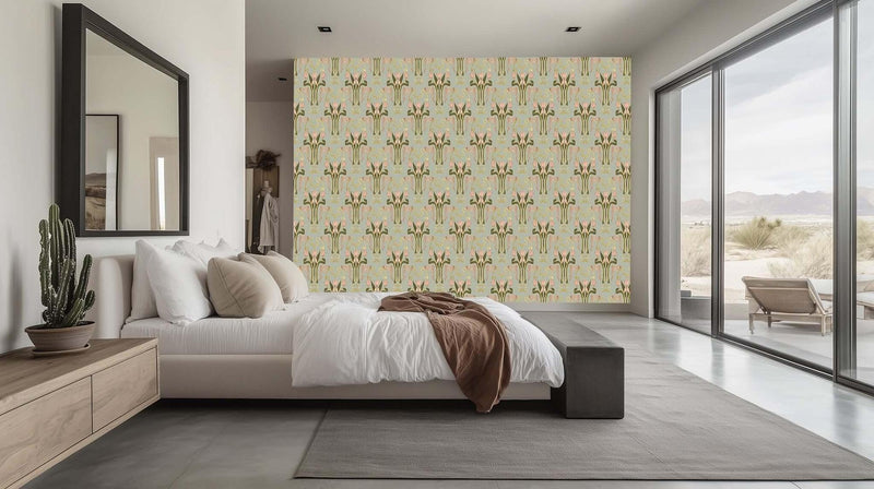 Artistic Floral Wall Mural for Serene Spaces wallpaper mural - XWALLX