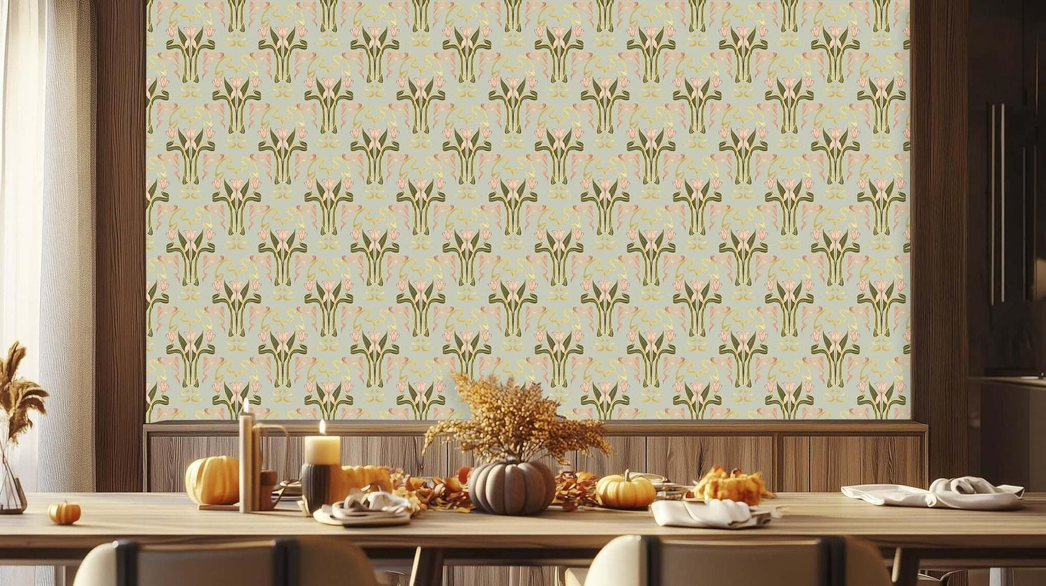 Artistic Floral Wall Mural for Serene Spaces wallpaper - XWALLX