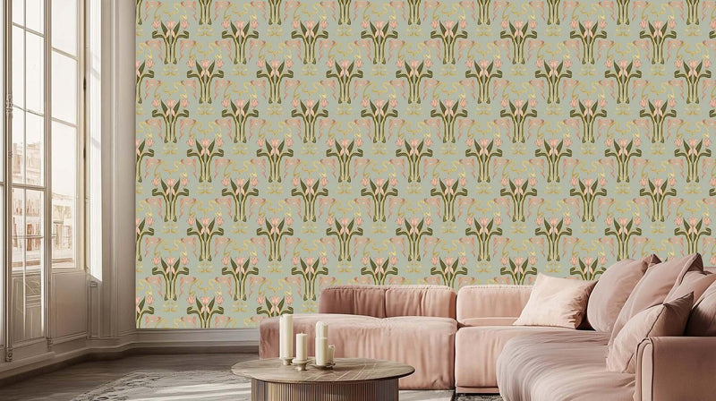 Artistic Floral Wall Mural for Serene Spaces wall art - XWALLX