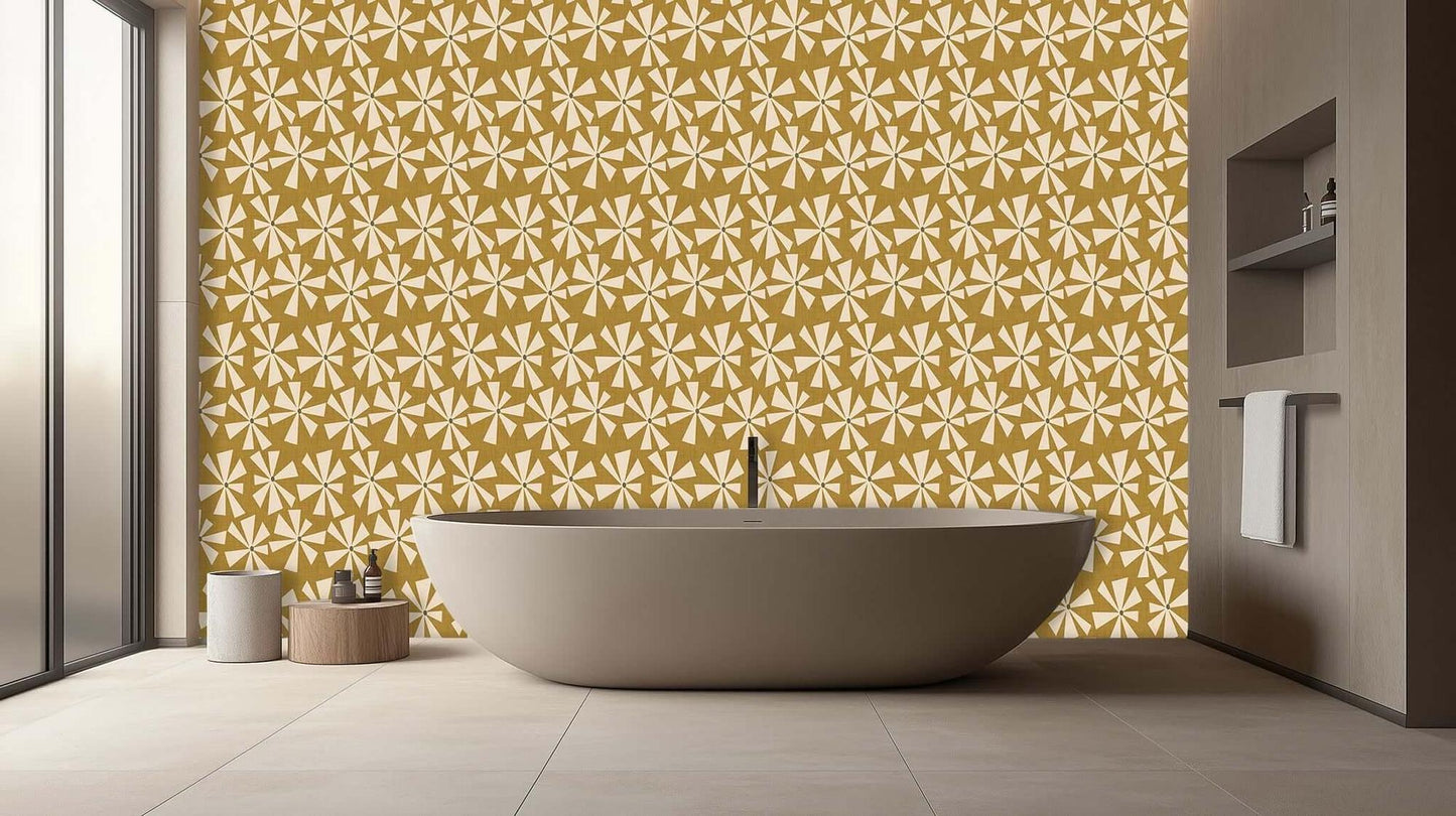 Golden Floral Arrangement wall mural - XWALLX