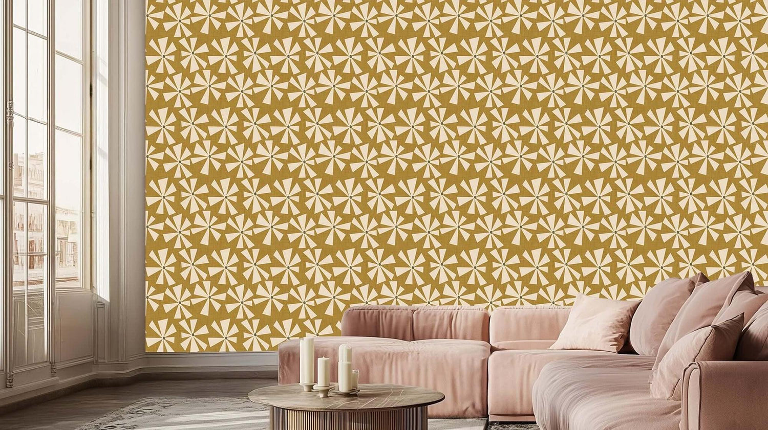 Golden Floral Arrangement wall decor - XWALLX