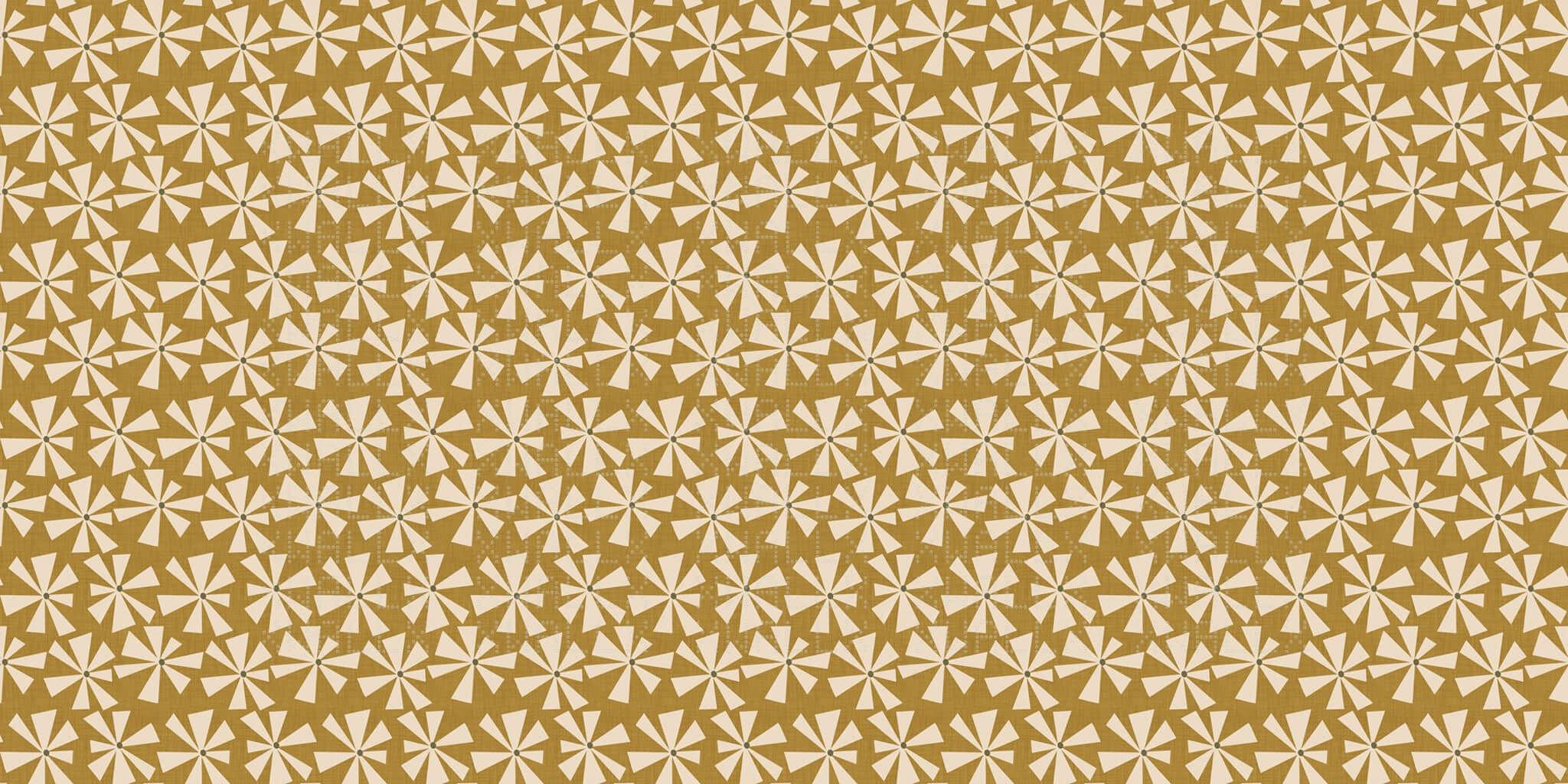 Golden Floral Arrangement Wall Mural