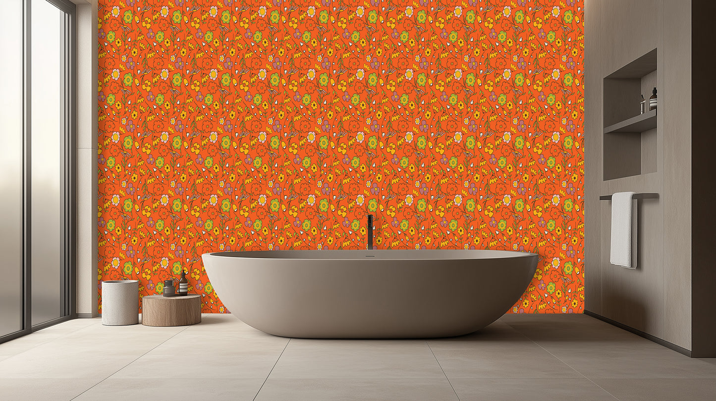 Vibrant Floral Explosion wall mural Mural wall mural - XWALLX