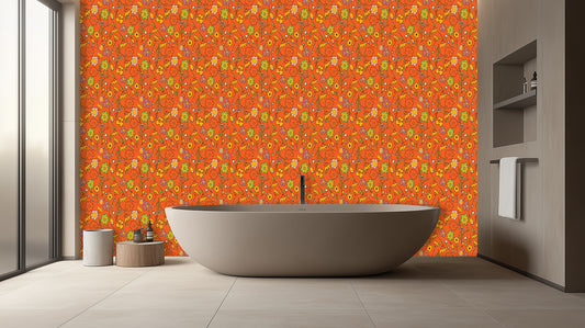 Vibrant Floral Explosion wall mural Mural wall mural - XWALLX