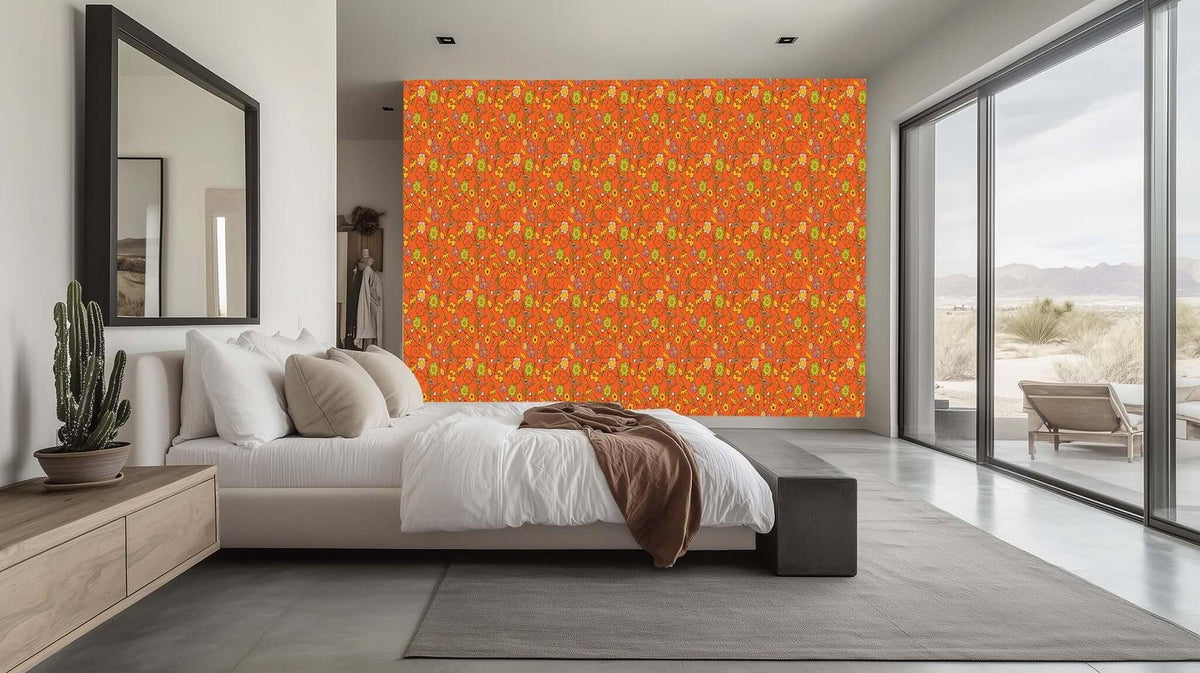 Vibrant Floral Explosion wall mural Mural wallpaper mural - XWALLX