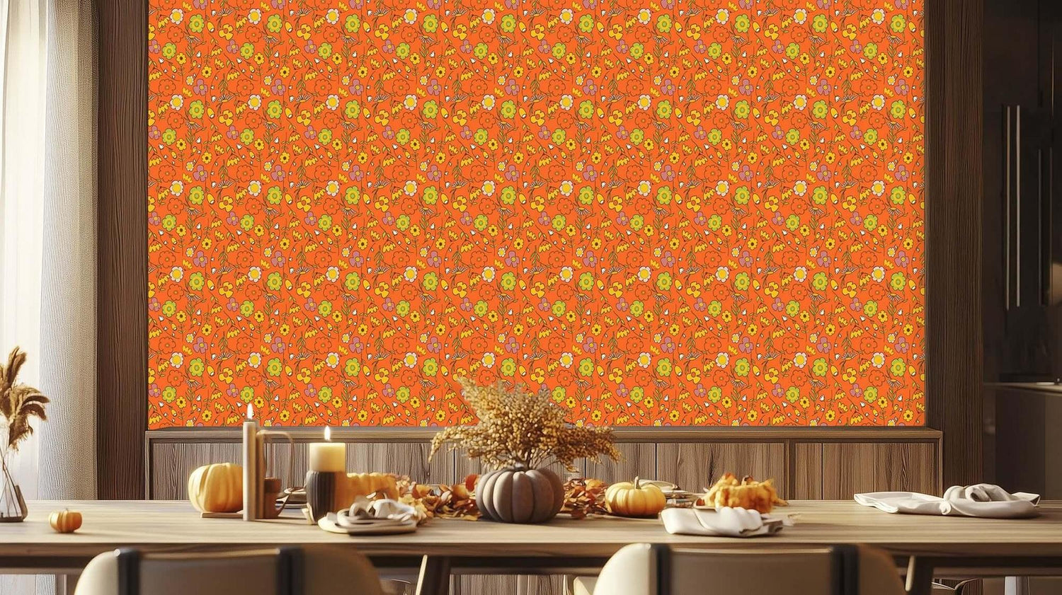 Vibrant Floral Explosion wall mural Mural wallpaper - XWALLX