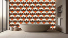 Retro mid century Pattern wall mural 