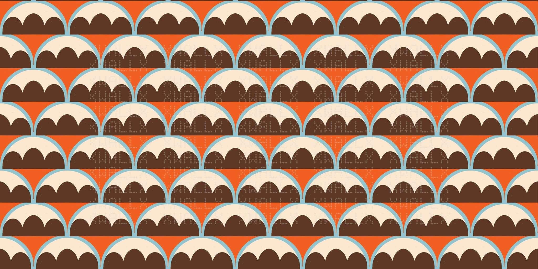Retro Arches Pattern Wall Mural