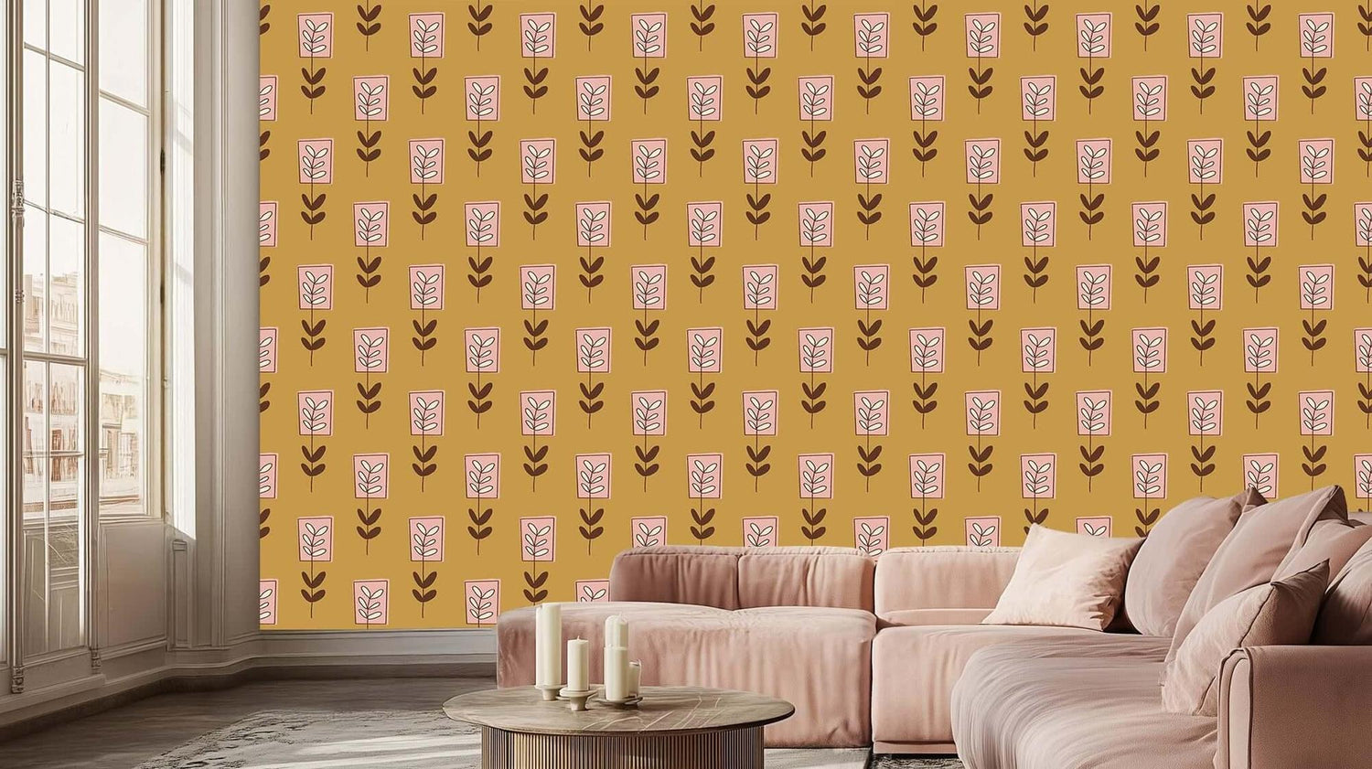 Şık Floral Motif duvar sanatı - XWALLX