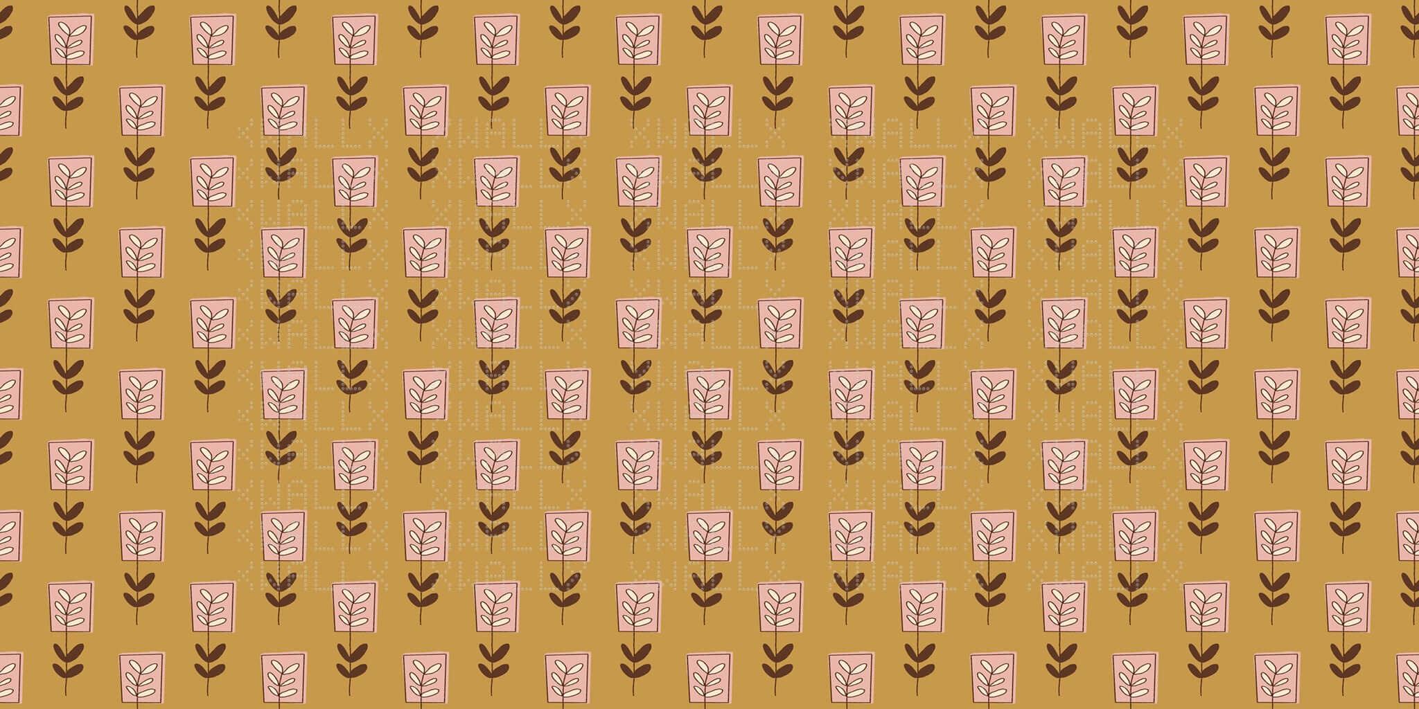 Şık Floral Motif Duvar Posteri
