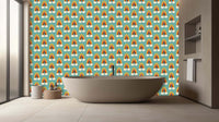 Whimsical rainbow multi color dream wall mural for a gentle nursery wall
