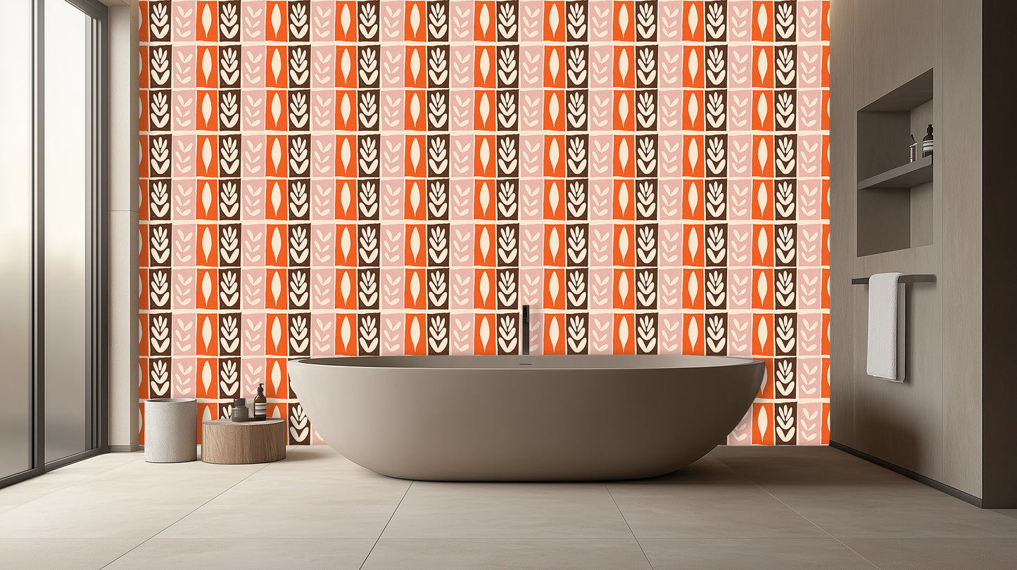 Chic Leaf Pattern wall mural Mural wall mural - XWALLX