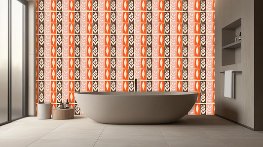 Chic Leaf Pattern wall mural Mural wall mural - XWALLX